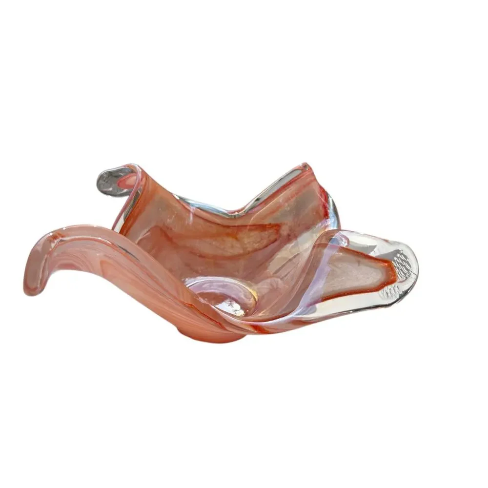 Murano Glass Starfish Dish Made in Italy Beachy Coastal Decor Thick Heavy 12”